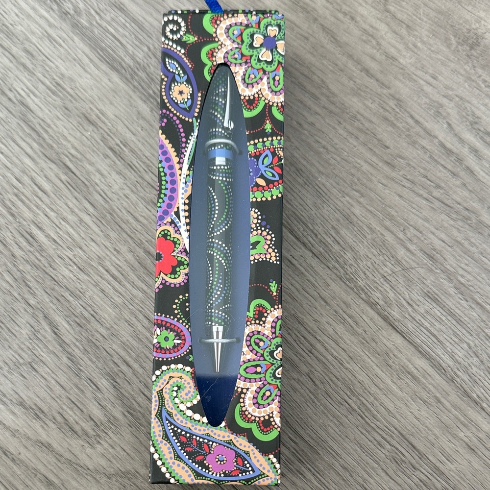 Vera Bradley Black Ink Pen in Kiev Paisley NWOT